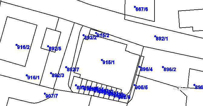 Parcela st. 913 v KÚ Velké Pavlovice, Katastrální mapa