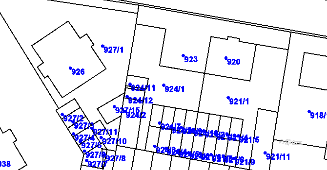 Parcela st. 924/1 v KÚ Velké Pavlovice, Katastrální mapa