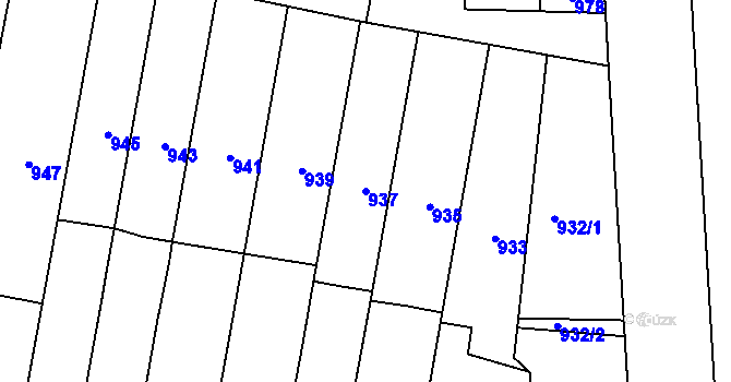 Parcela st. 937 v KÚ Velké Pavlovice, Katastrální mapa