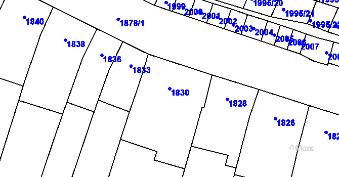 Parcela st. 1830 v KÚ Velké Pavlovice, Katastrální mapa