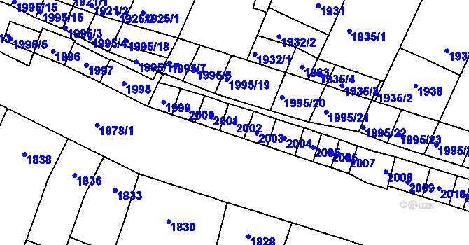 Parcela st. 2002 v KÚ Velké Pavlovice, Katastrální mapa