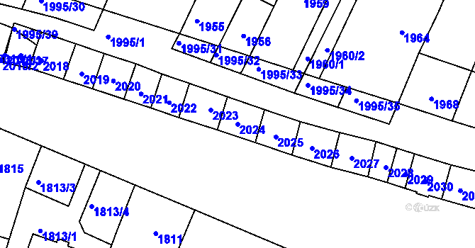Parcela st. 2024 v KÚ Velké Pavlovice, Katastrální mapa