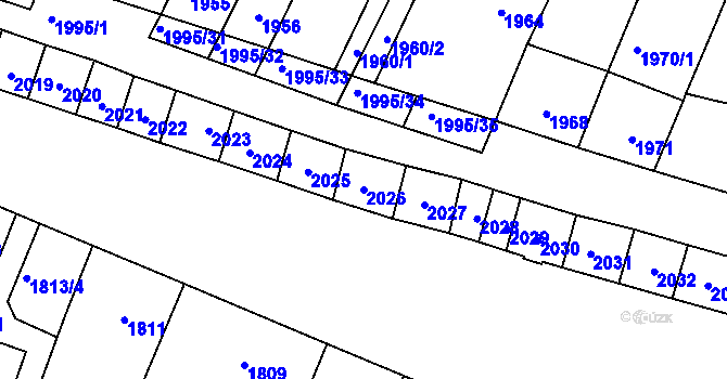 Parcela st. 2026 v KÚ Velké Pavlovice, Katastrální mapa