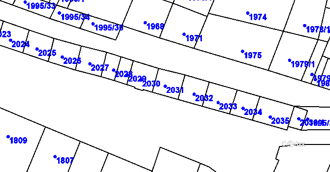 Parcela st. 2031 v KÚ Velké Pavlovice, Katastrální mapa