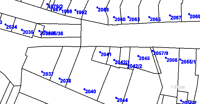 Parcela st. 2041 v KÚ Velké Pavlovice, Katastrální mapa
