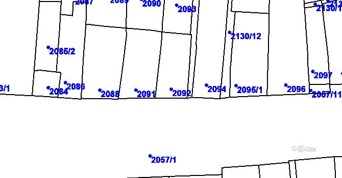 Parcela st. 2092 v KÚ Velké Pavlovice, Katastrální mapa