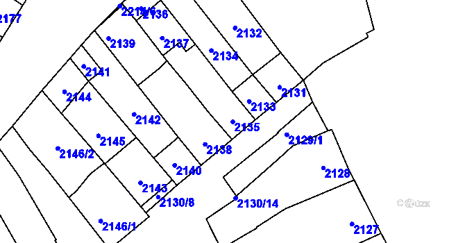 Parcela st. 2135 v KÚ Velké Pavlovice, Katastrální mapa