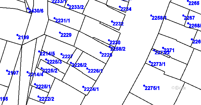 Parcela st. 2228 v KÚ Velké Pavlovice, Katastrální mapa