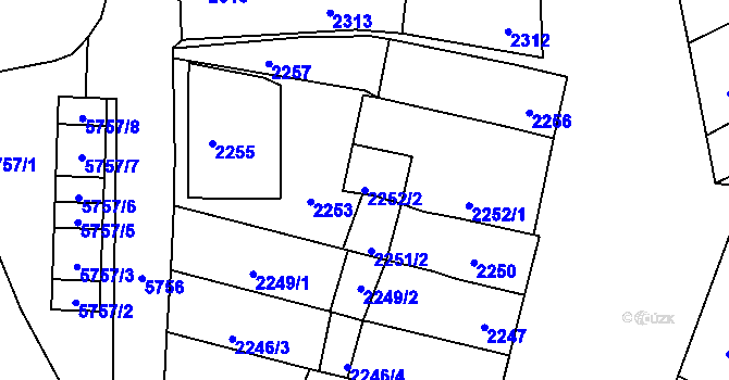 Parcela st. 2252/2 v KÚ Velké Pavlovice, Katastrální mapa