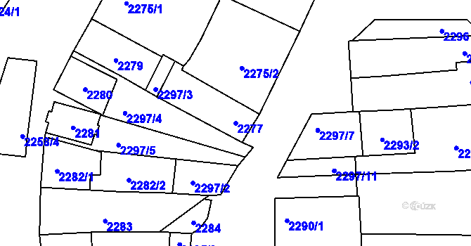 Parcela st. 2277 v KÚ Velké Pavlovice, Katastrální mapa