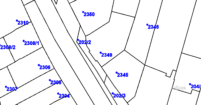 Parcela st. 2348 v KÚ Velké Pavlovice, Katastrální mapa