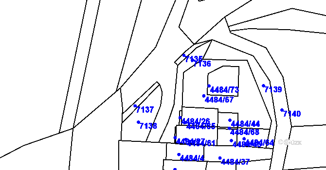 Parcela st. 4484/1 v KÚ Velké Pavlovice, Katastrální mapa