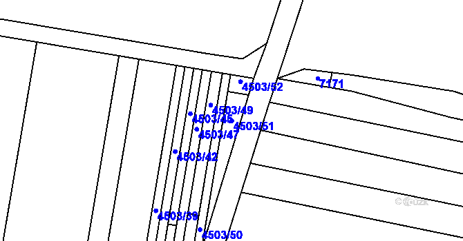 Parcela st. 4503/51 v KÚ Velké Pavlovice, Katastrální mapa