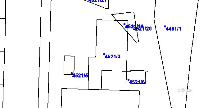 Parcela st. 4521/3 v KÚ Velké Pavlovice, Katastrální mapa