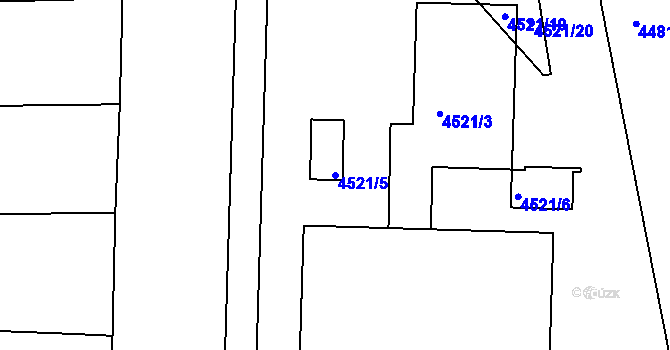 Parcela st. 4521/5 v KÚ Velké Pavlovice, Katastrální mapa