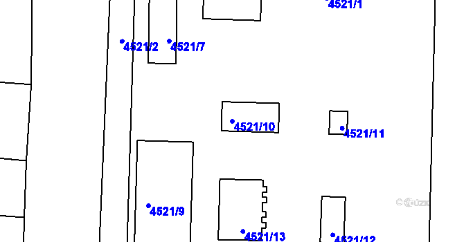 Parcela st. 4521/10 v KÚ Velké Pavlovice, Katastrální mapa