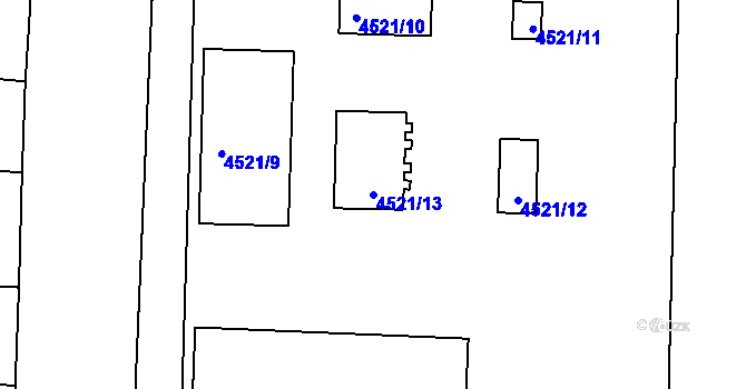Parcela st. 4521/13 v KÚ Velké Pavlovice, Katastrální mapa