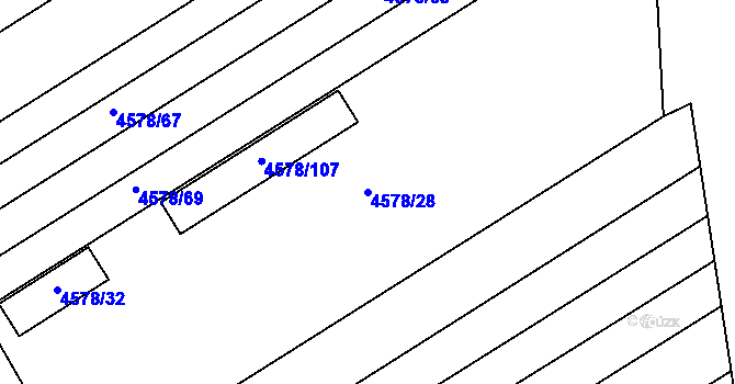 Parcela st. 4578/28 v KÚ Velké Pavlovice, Katastrální mapa