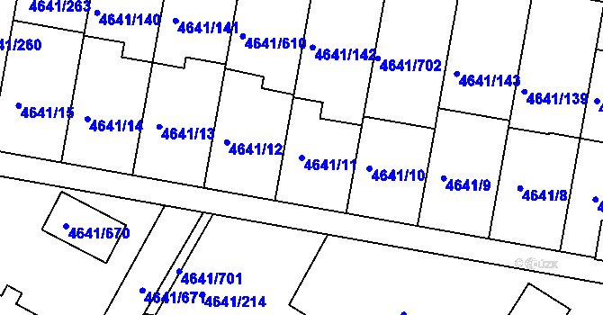 Parcela st. 4641/11 v KÚ Velké Pavlovice, Katastrální mapa