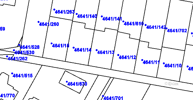 Parcela st. 4641/13 v KÚ Velké Pavlovice, Katastrální mapa