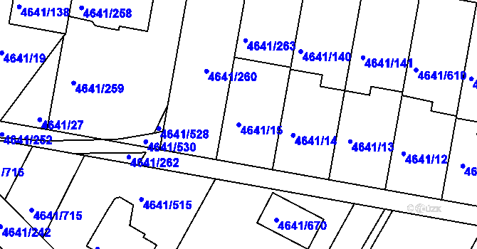 Parcela st. 4641/15 v KÚ Velké Pavlovice, Katastrální mapa