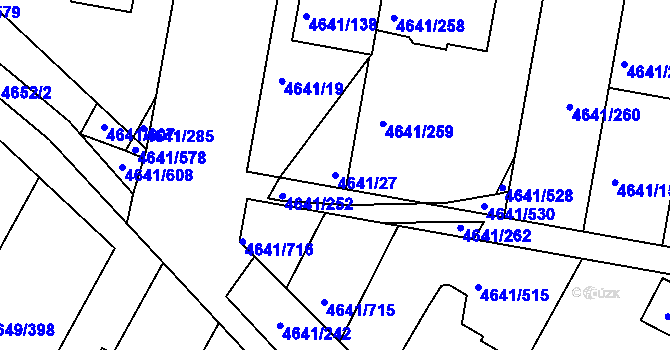 Parcela st. 4641/27 v KÚ Velké Pavlovice, Katastrální mapa