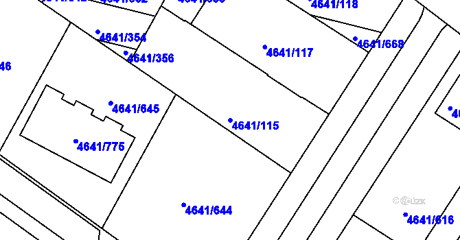 Parcela st. 4641/115 v KÚ Velké Pavlovice, Katastrální mapa