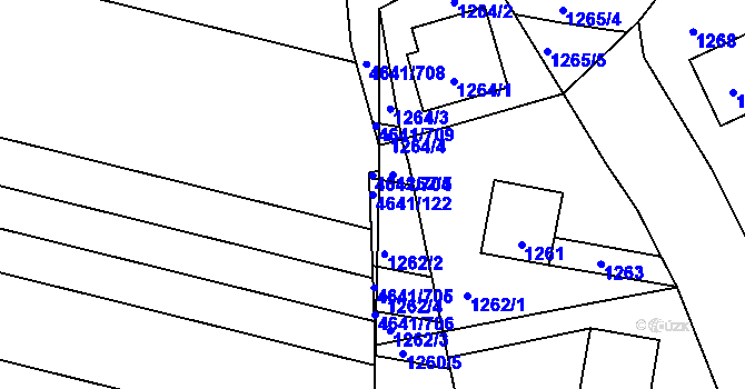 Parcela st. 4641/122 v KÚ Velké Pavlovice, Katastrální mapa