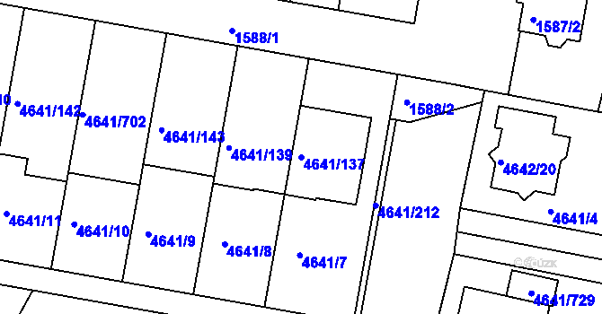 Parcela st. 4641/137 v KÚ Velké Pavlovice, Katastrální mapa