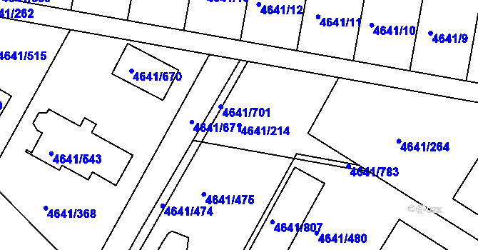 Parcela st. 4641/214 v KÚ Velké Pavlovice, Katastrální mapa