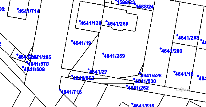 Parcela st. 4641/259 v KÚ Velké Pavlovice, Katastrální mapa