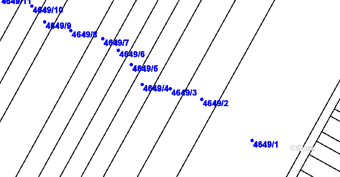 Parcela st. 4649/3 v KÚ Velké Pavlovice, Katastrální mapa