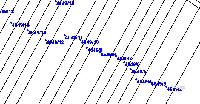 Parcela st. 4649/8 v KÚ Velké Pavlovice, Katastrální mapa