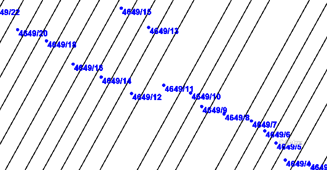 Parcela st. 4649/11 v KÚ Velké Pavlovice, Katastrální mapa