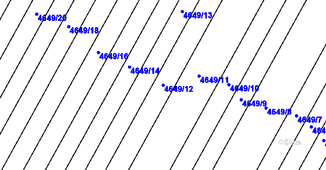 Parcela st. 4649/12 v KÚ Velké Pavlovice, Katastrální mapa