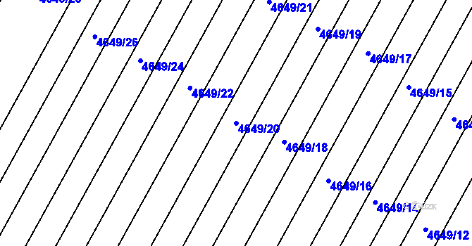 Parcela st. 4649/20 v KÚ Velké Pavlovice, Katastrální mapa