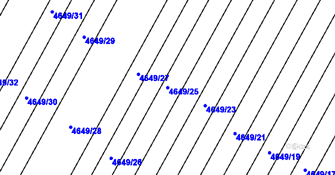 Parcela st. 4649/25 v KÚ Velké Pavlovice, Katastrální mapa