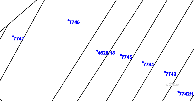 Parcela st. 4628/18 v KÚ Velké Pavlovice, Katastrální mapa