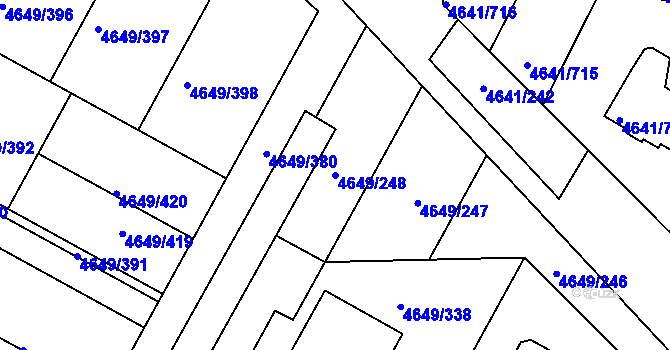 Parcela st. 4649/248 v KÚ Velké Pavlovice, Katastrální mapa