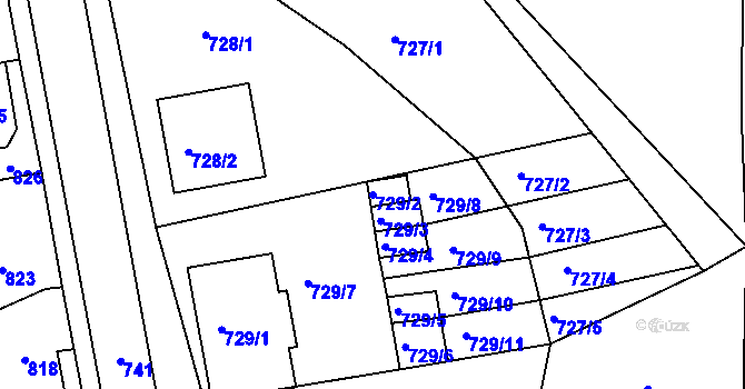 Parcela st. 729/2 v KÚ Velké Pavlovice, Katastrální mapa