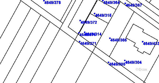 Parcela st. 4649/271 v KÚ Velké Pavlovice, Katastrální mapa