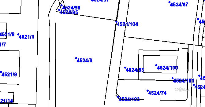 Parcela st. 4524/1 v KÚ Velké Pavlovice, Katastrální mapa