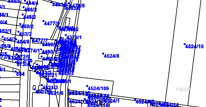 Parcela st. 4524/8 v KÚ Velké Pavlovice, Katastrální mapa