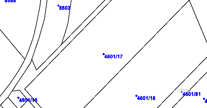 Parcela st. 4601/17 v KÚ Velké Pavlovice, Katastrální mapa