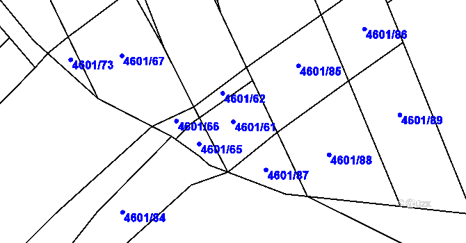 Parcela st. 4601/61 v KÚ Velké Pavlovice, Katastrální mapa