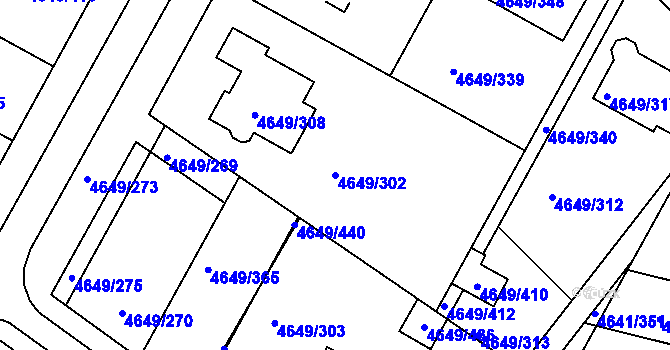 Parcela st. 4649/302 v KÚ Velké Pavlovice, Katastrální mapa