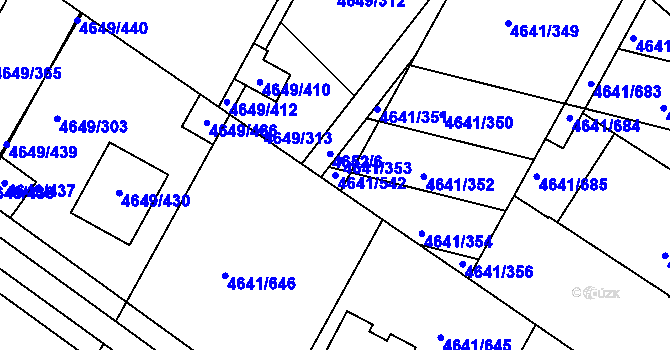 Parcela st. 4641/542 v KÚ Velké Pavlovice, Katastrální mapa
