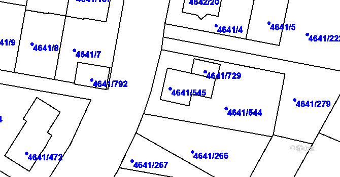 Parcela st. 4641/545 v KÚ Velké Pavlovice, Katastrální mapa