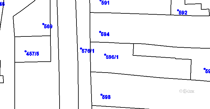 Parcela st. 596/1 v KÚ Velké Pavlovice, Katastrální mapa