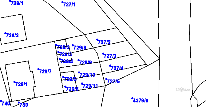 Parcela st. 727/3 v KÚ Velké Pavlovice, Katastrální mapa